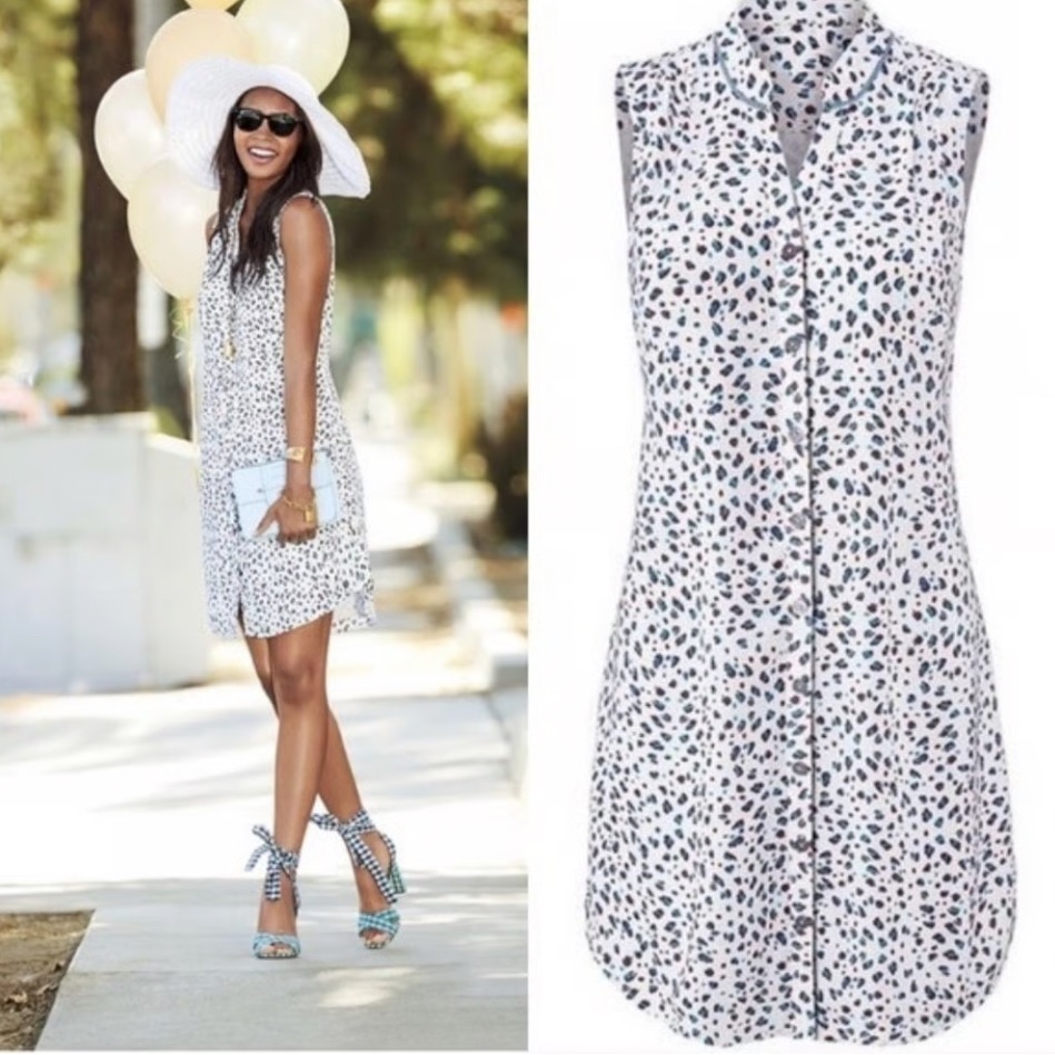 Cabi Camilla Shirt Dress 5233 M Leopard Print
